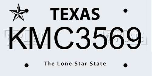 KMC3569 Texas License Plate