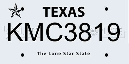 KMC3819 Texas License Plate