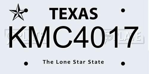 KMC4017 Texas License Plate