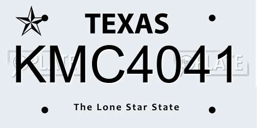 KMC4041 Texas License Plate