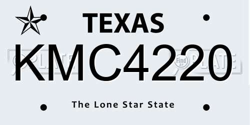 KMC4220 Texas License Plate