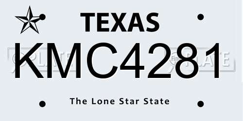 KMC4281 Texas License Plate