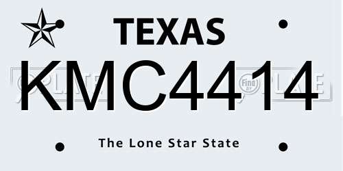 KMC4414 Texas License Plate