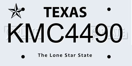 KMC4490 Texas License Plate