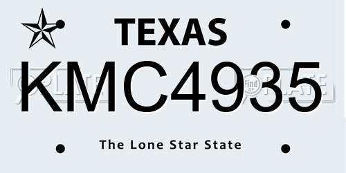 KMC4935 Texas License Plate