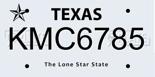 KMC6785 Texas License Plate