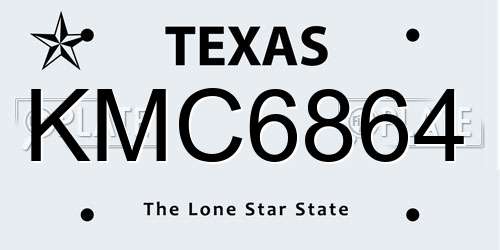 KMC6864 Texas License Plate
