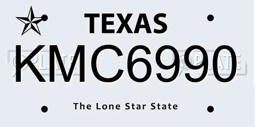 KMC6990 Texas License Plate