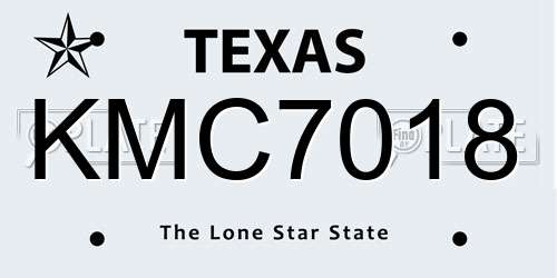 KMC7018 Texas License Plate