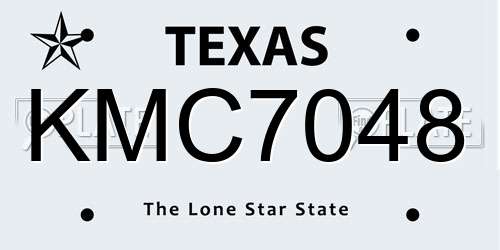 KMC7048 Texas License Plate