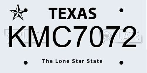 KMC7072 Texas License Plate