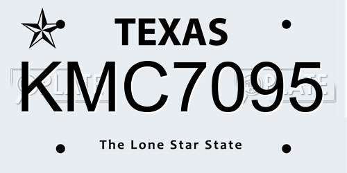 KMC7095 Texas License Plate