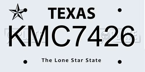KMC7426 Texas License Plate