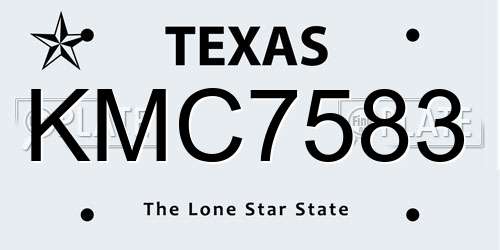 KMC7583 Texas License Plate