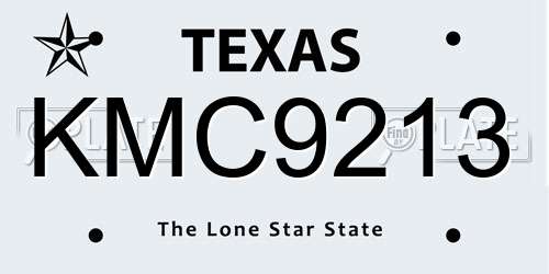 KMC9213 Texas License Plate