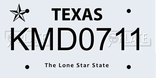 KMD0711 Texas License Plate