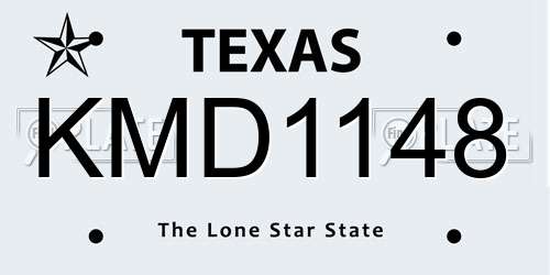 KMD1148 Texas License Plate