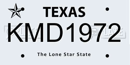 KMD1972 Texas License Plate