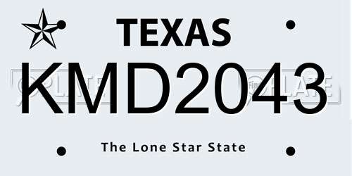 KMD2043 Texas License Plate