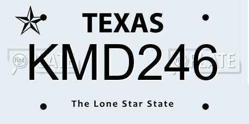 KMD246 Texas License Plate