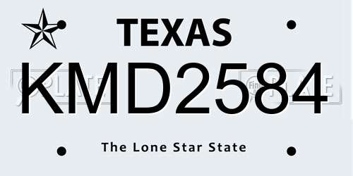 KMD2584 Texas License Plate