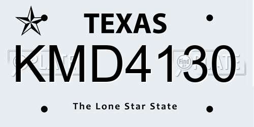 KMD4130 Texas License Plate