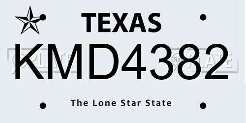 KMD4382 Texas License Plate