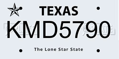 KMD5790 Texas License Plate