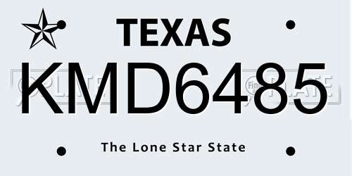 KMD6485 Texas License Plate