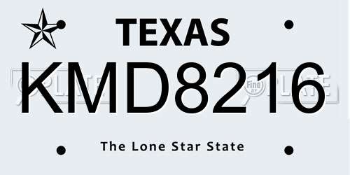 KMD8216 Texas License Plate
