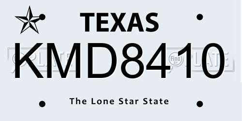KMD8410 Texas License Plate