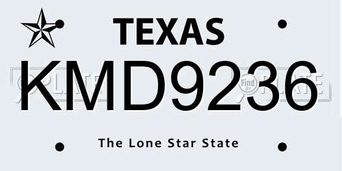 KMD9236 Texas License Plate