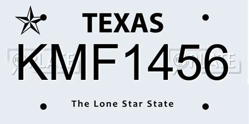 KMF1456 Texas License Plate