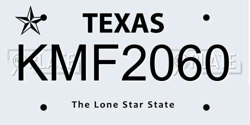 KMF2060 Texas License Plate