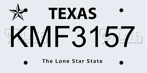 KMF3157 Texas License Plate