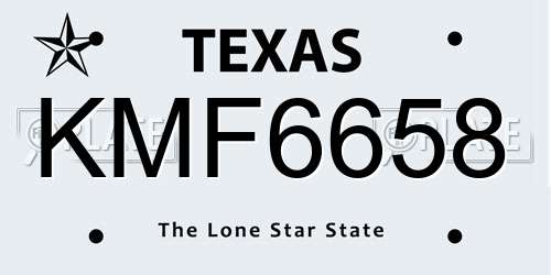 KMF6658 Texas License Plate