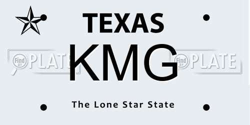 KMG Texas License Plate