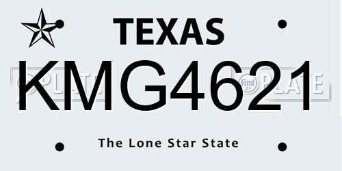 KMG4621 Texas License Plate
