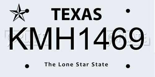 KMH1469 Texas License Plate