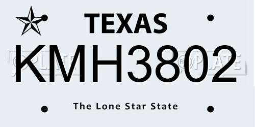 KMH3802 Texas License Plate