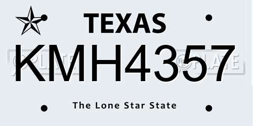KMH4357 Texas License Plate