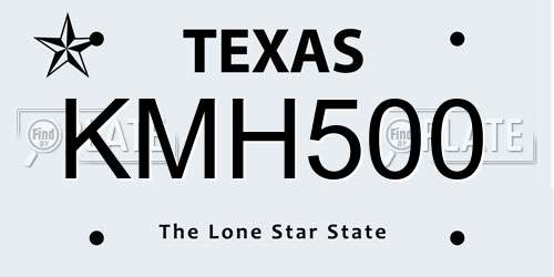 KMH500 Texas License Plate