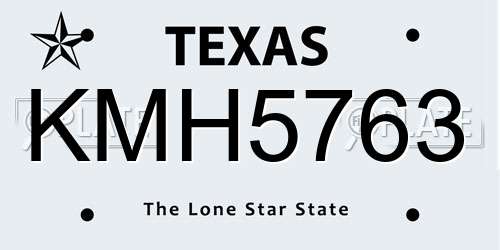 KMH5763 Texas License Plate