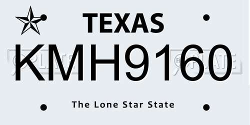 KMH9160 Texas License Plate