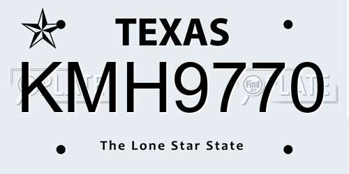 KMH9770 Texas License Plate