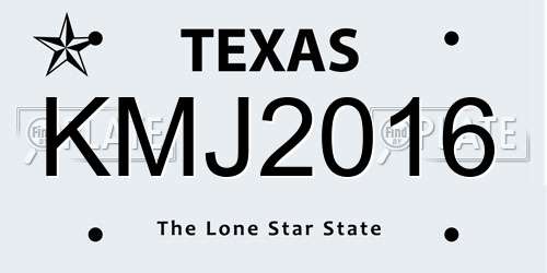 KMJ2016 Texas License Plate
