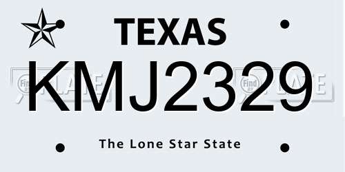 KMJ2329 Texas License Plate