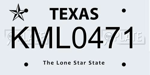 KML0471 Texas License Plate