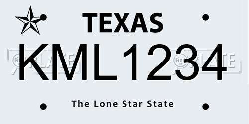 KML1234 Texas License Plate