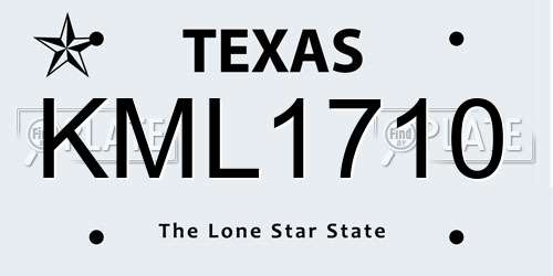 KML1710 Texas License Plate